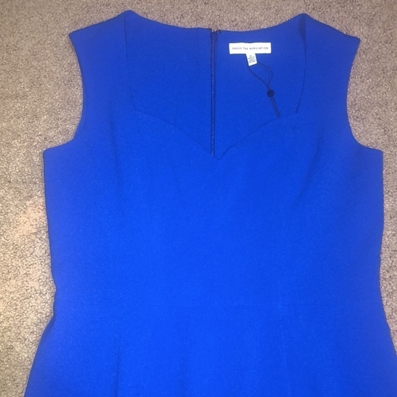Dress The Population Elle Queen Anne Sweetheart Midi  Dress Electric Blue XL - Picture 5 of 11